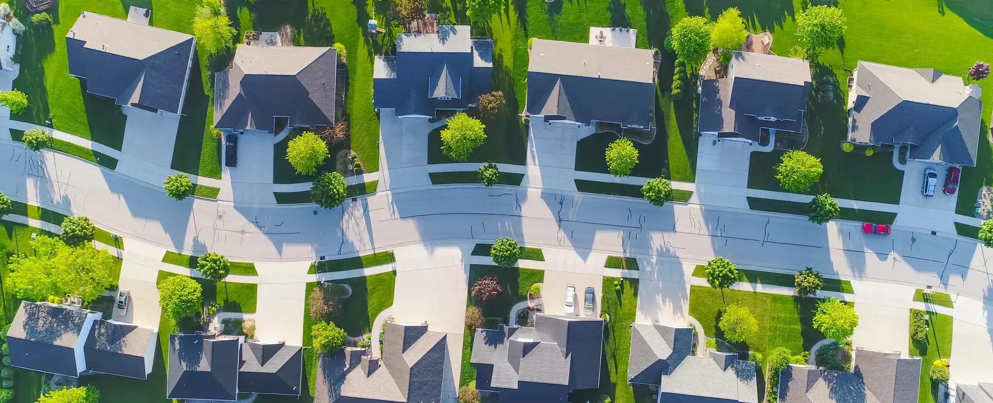 Aerial view of a Central Florida neighborhood